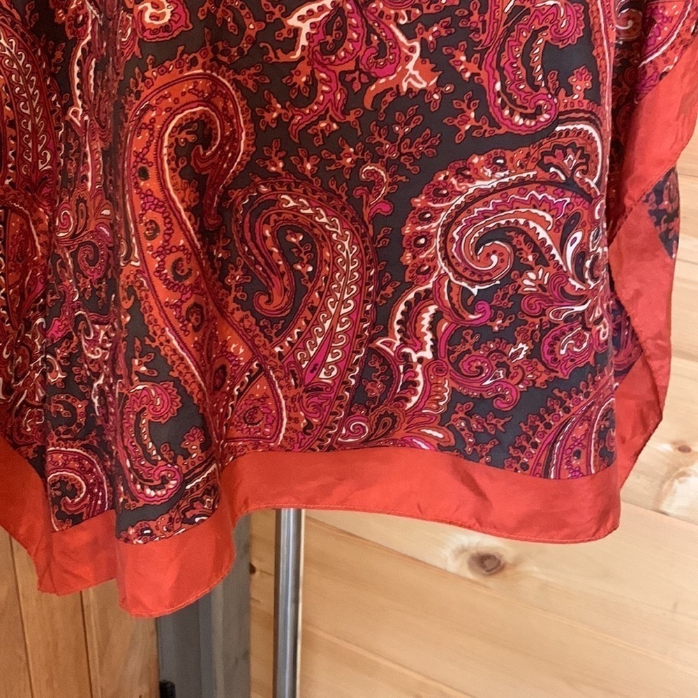 Talbots paisley silk handkerchief / poncho style silk blouse Size Small / Medium - Picture 7 of 11